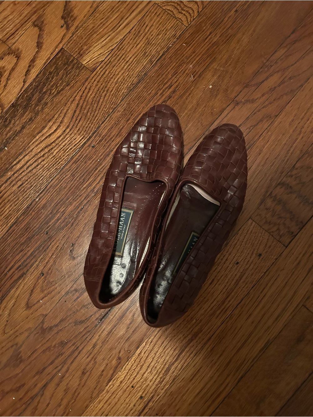 Cole Haan Women's Woven Leather Flats - Dark Brown